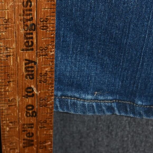 Lee Relaxed Boot Cut Women's 16 Long Western Denim Jeans Distressed At the Waist - Picture 8 of 10